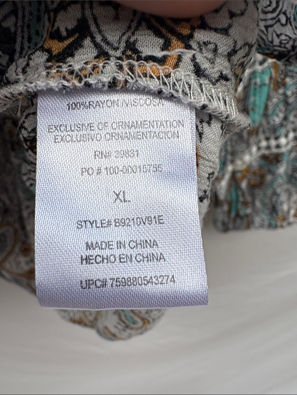 Democracy Paisley Tunic in Teal, Goldenrod, Black & White - Picture 3 of 13